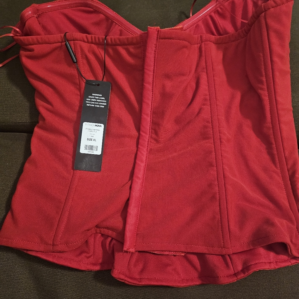 Fashionnova Red Corset Top